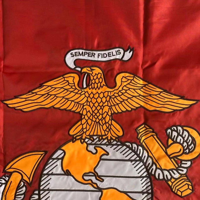 Jayus Embroidered US Marine Corps Military Flags 3x5 Outdoor - 340D Heavy Duty Nylon Double Sided Marine Corps Flag Banner with 2 Grommets - Image 3